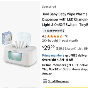 Jool White and Teal Baby Wipe Warmer